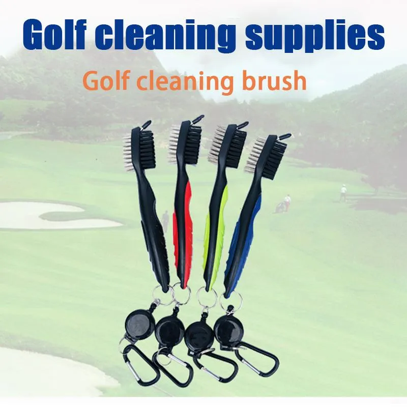 Brosse de nettoyage de club de golf Double face Portable Putter Cleaner Accessoires Outil MVI-ing Golf Training Aids