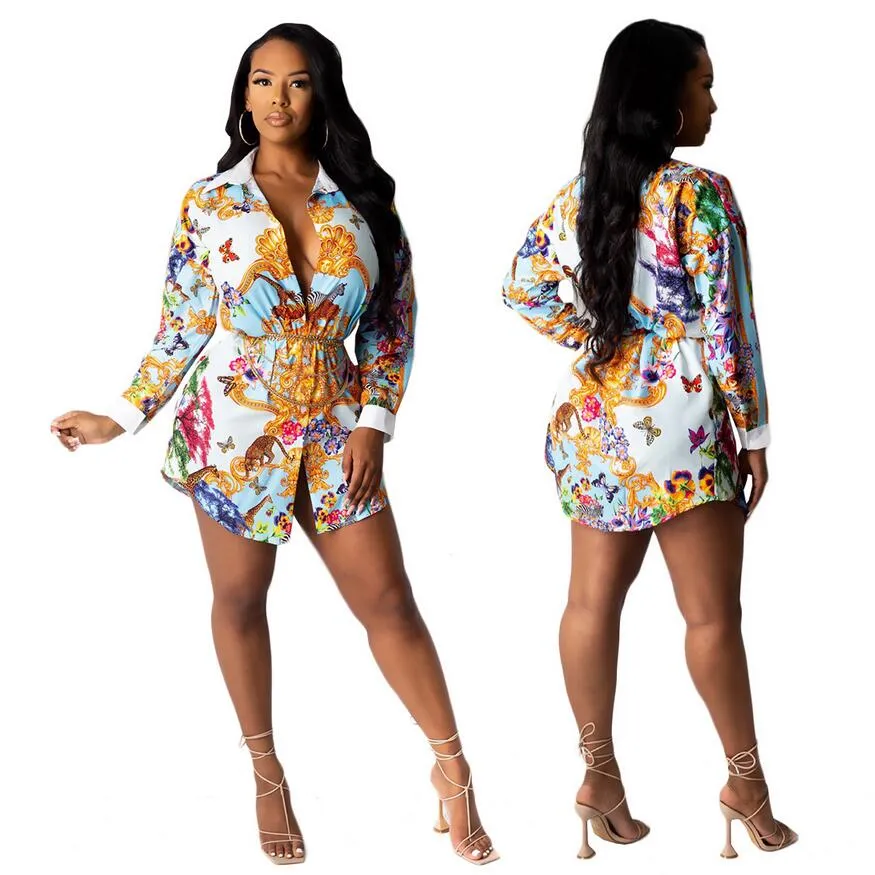 Fashion band Design Clothes Women shirts Digital Printed Letter Long Sleeve Dress Party Size S-2XL