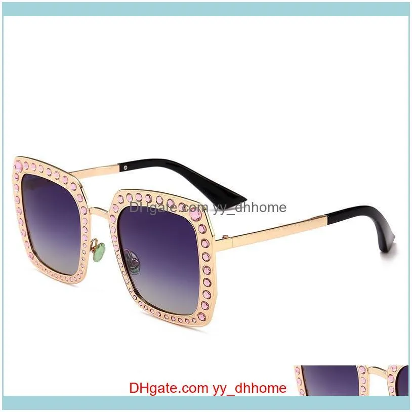 Diamond square sunglasses new trendy fashion luxury retro classic designer stylish sunglasses for women girls ladies polarized