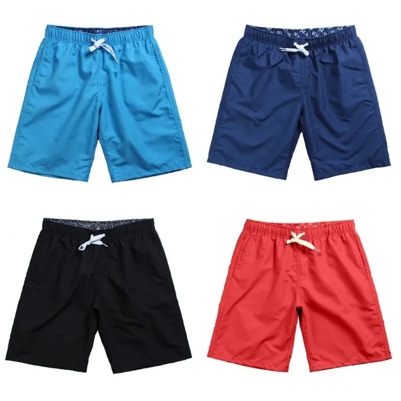 Men Waterproof Swimming Trunks Solid Color Quick Dry Surfing Sports Beach Shorts Drawstring Adjustable Board Pants With Pockets X0316