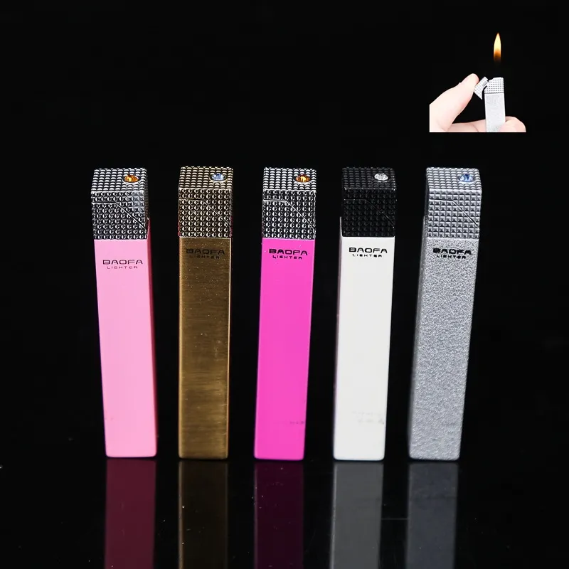 New Butane Windproof Ladies Lighter Interesting Square Open Flame Cute Cigarette Lighter Cigarette Accessory Gift