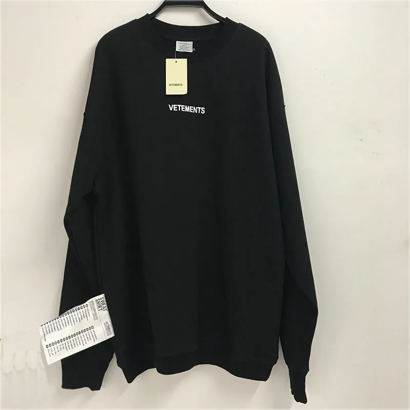 Vetements Sweatshirts Hommes Femmes Haute Qualité Coton Streetwear Big Tag Broderie Vetements Pull À Capuche C0401