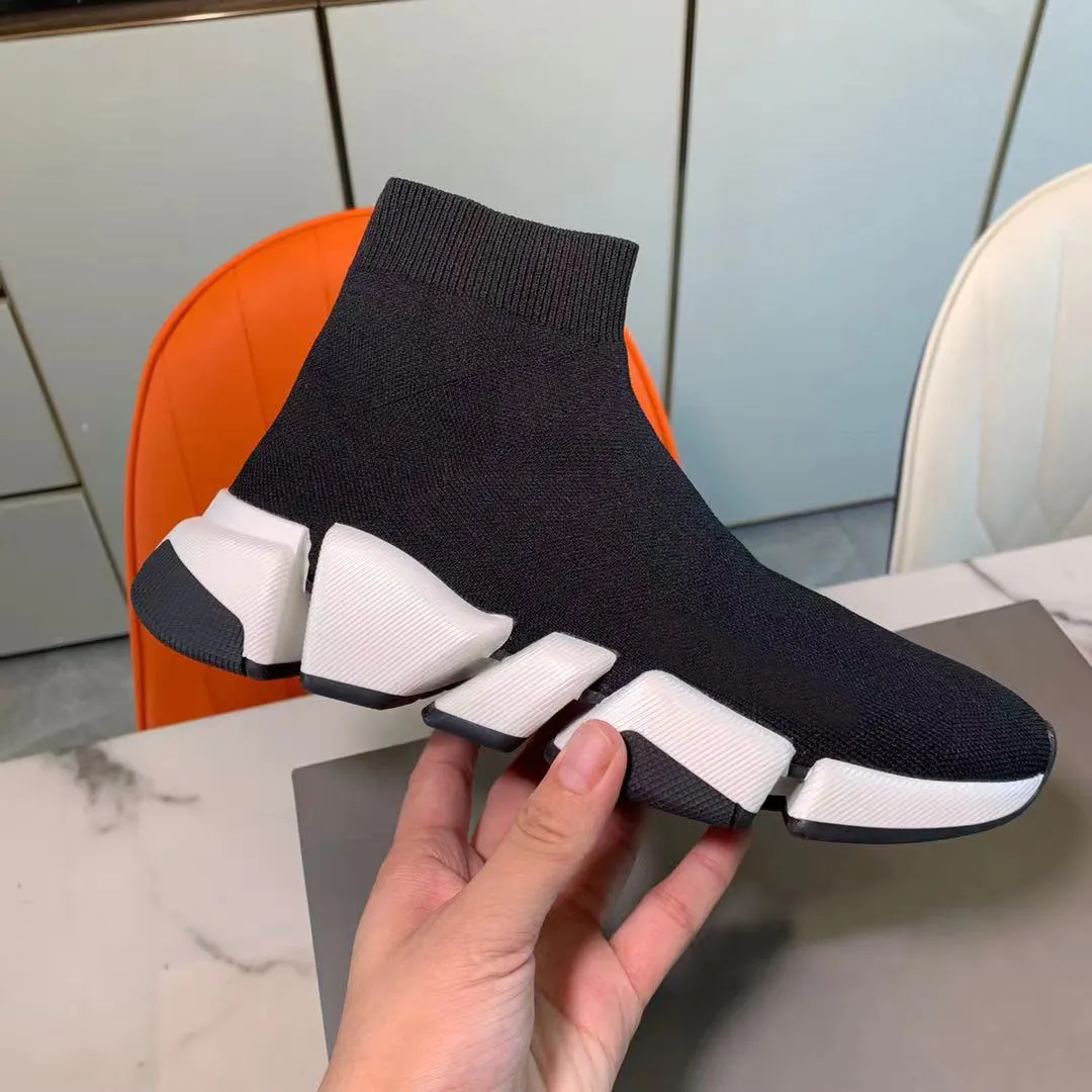 Herren Damen Stricksockenschuhe Top Qualität High Cut Socken Fashion Outdoor Plateau Kleid Schuh mit Box Größe 35-45
