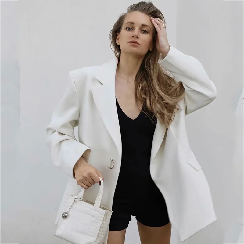 Bälte Vintage Vinter Kvinnor Blazer Jacka Oversized Höst Streetwear Jacka Coat Business Blazer Toppar 210415