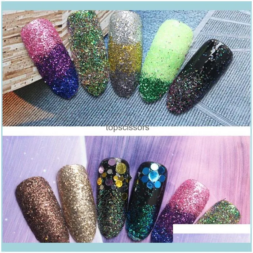 45Pcs/Set Nail Glitter Mix Colors Art Fine Powder Dust UV Gel Polish Acrylic Tips DIY Decoration Tools Decorations1