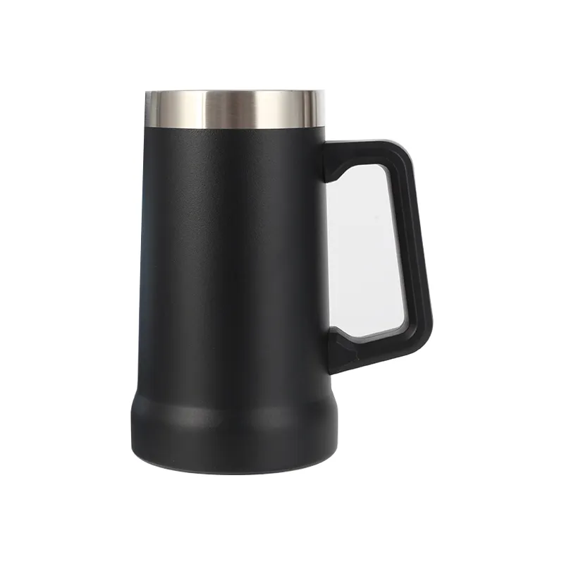 24oz Beer Cups Coffee Mug With Handles Double Wall Stainless Steel Vacuum Insulated Wide Mouth Cup Powder Coated Camping Travel Tumbler without lids