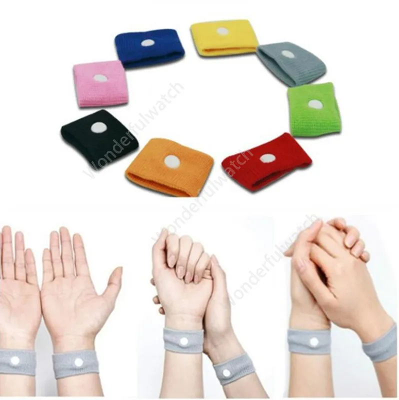 Anti-nausée Support de poignet Poignets de sport Bracelets de sécurité Carsickness Seasick Anti Motion Sickness Motion Sick Wrist Bands DAW249