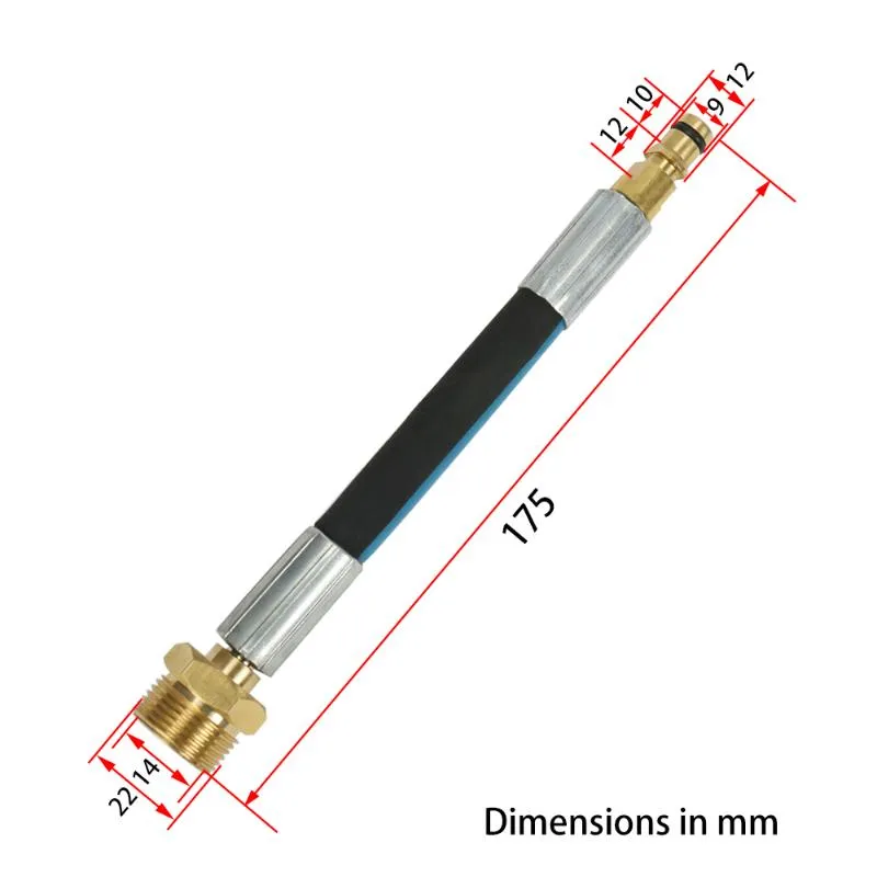 Waterpistool Sneeuw Schuimlans Hogedrukreiniger Slang Adapter M22 Pijp Snelkoppeling Converter Fitting Voor Karcher K-series276e