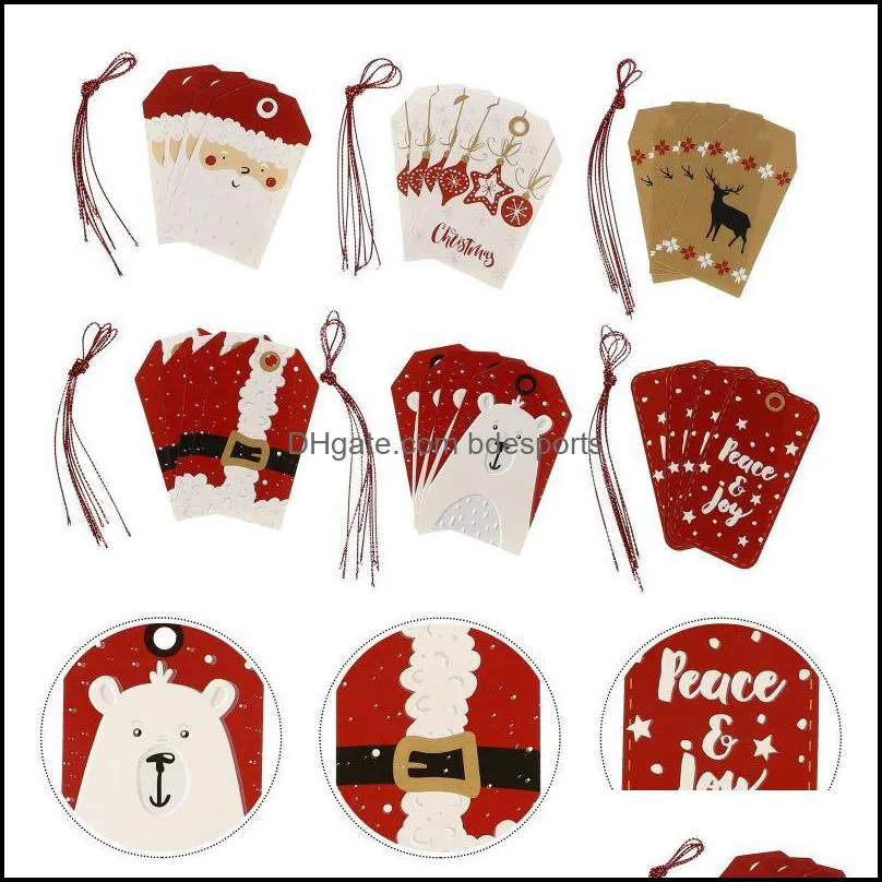 Christmas Decorations 24 Pcs Paper Tags Present Gift Hanging Labels