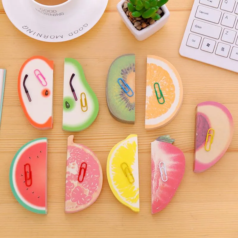 Fruit Shape Notes Paper 50 Pages Cute  Lemon Pear Notes Strawberry Memo Pad Sticky Papers School Office Supply