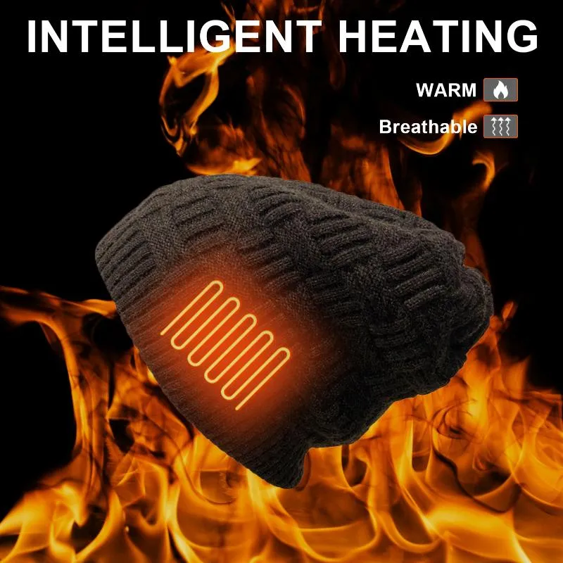 Nouveau bonnet chauffant électrique chaud, casquette chauffante électrique  rechargeable d'hiver