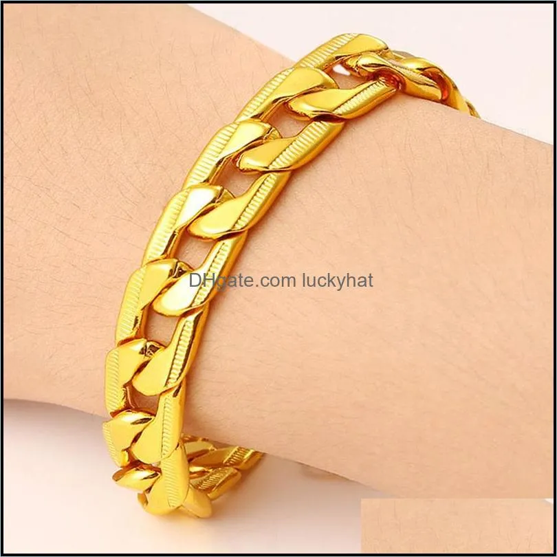 Link, Chain Gold Bracelets Mens Stainless Steel Bracelet On Hand Fashion Hip Hop Jewelry Gifts For Man Accessories Wholesale
