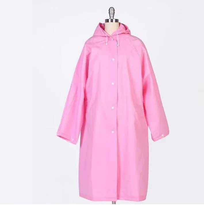 EVA Raincoat impermeável casaco de chuva com capuz ao ar livre caminhadas transparente poncho portátil luz ambiental chuva de chuva longo vento