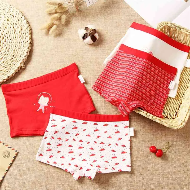 Cartoon Print Girls Cotton Underwear Red Teen Running Shorts Women Boxers  For Kids, Ages 2 6 210622 From Cong05, $11.02