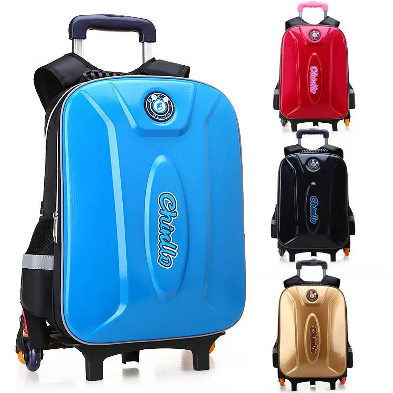 Abnehmbare Kinder Schultaschen 6 Räder Treppen Kinder Jungen Mädchen Rucksäcke Trolley Schultasche Gepäck Büchertasche Rucksack Mochila