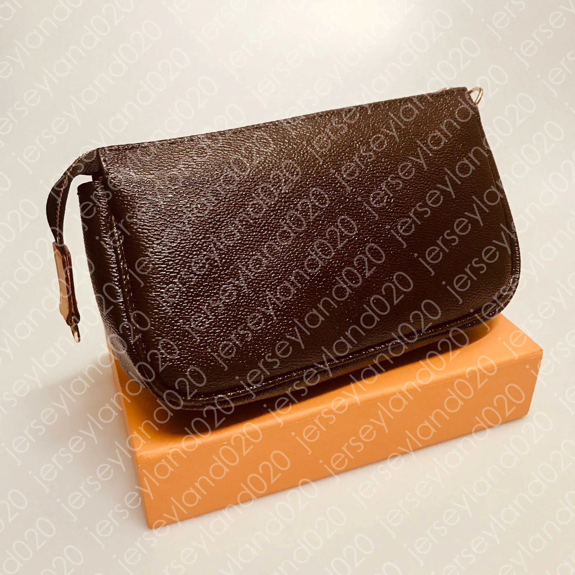 Mini Pochette Accessoires M51980 Женский дизайнер Мода Сцепления Вечерняя Мини Сумочка Сумка Маленькая Роскошная Сумка для плеча Телефон Кошелек Холст