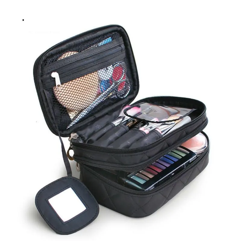 Organizador de viagens de maquiagem profissional de luxo Wash nylon