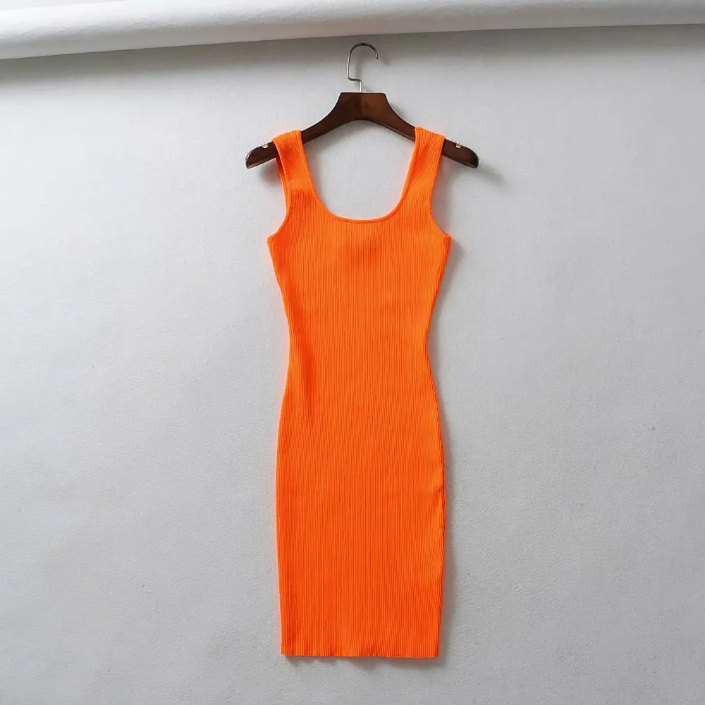 BRUSCREST Neon Pink Green Orange Ribbed Knit Bodycon... From Bai02, $13.69  In Bulk | DHgate.Com