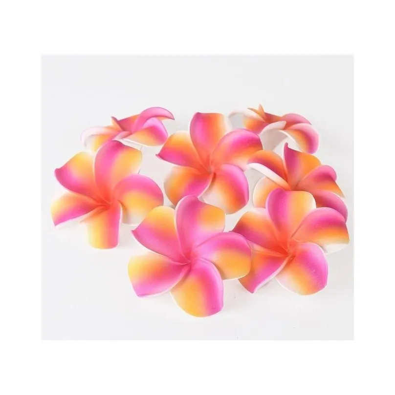 100pcs 7cm wholesale plumeria hawaiian foam frangipani flower for wedding party hair clip flower bouquet decoration