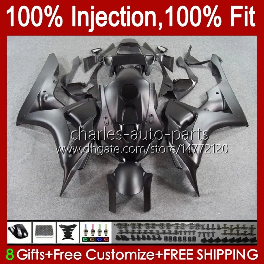 100%Fit Injection mold For HONDA Body CBR 1000 RR CC 1000RR 1000CC 06-07 Bodywork 59No.10 CBR1000 RR CBR1000RR 06 07 CBR1000-RR 2006 2007 OEM Fairing Kit matte black