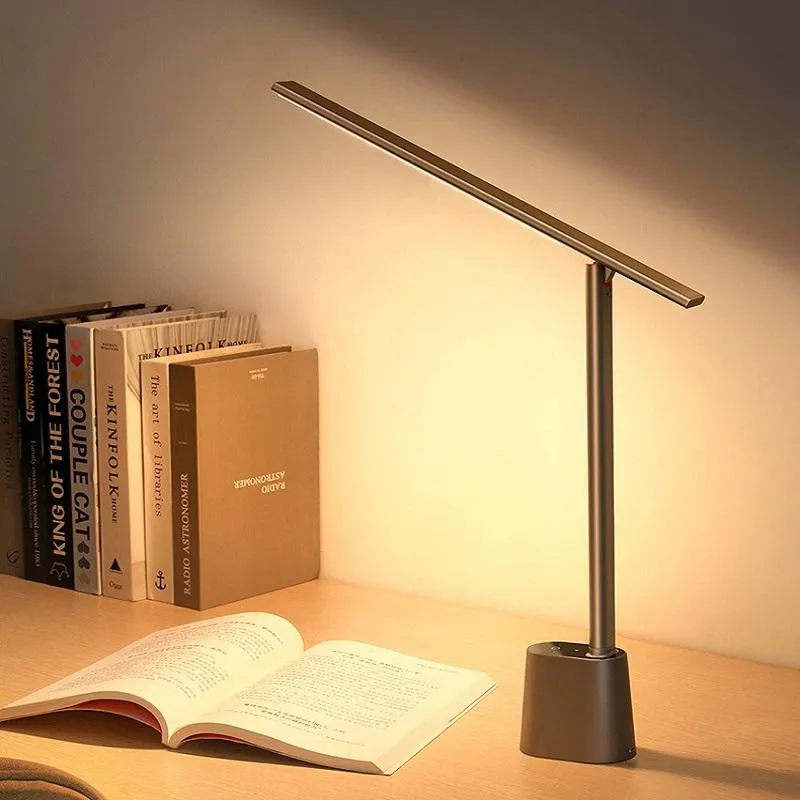 مصابيح الجدول Baseus قابلة للشحن قابلة للطي مصباح القراءة Smart Auto Dimmal Desktop Light Light (إصدار إضاءة ذكي)