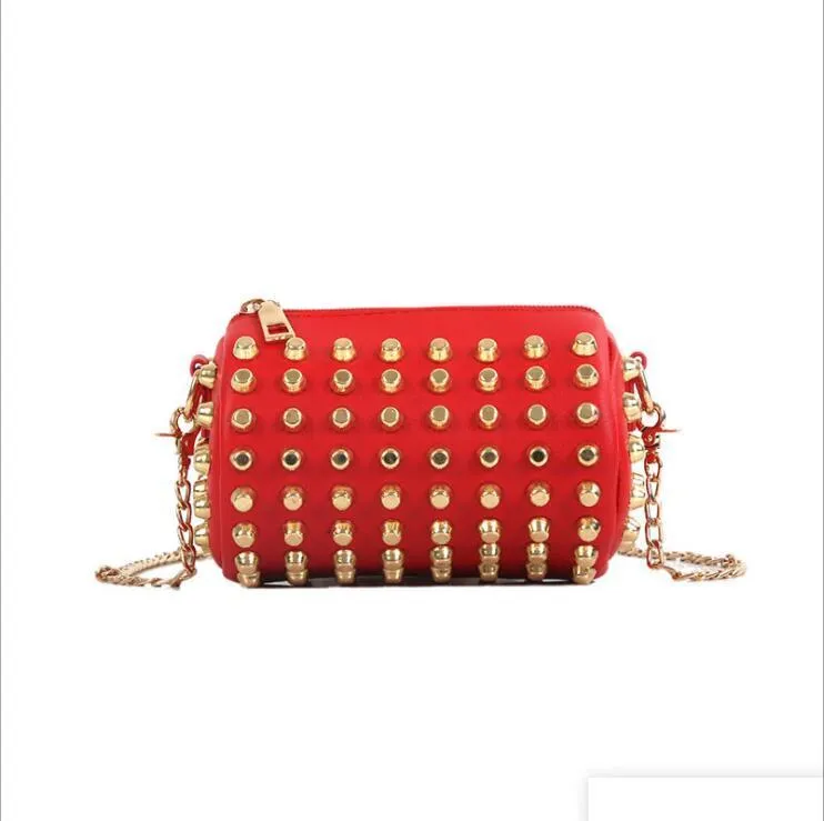 Mini Girls' Bucket Bag - Stylish Rivet Design, Chain Shoulder Bag ...