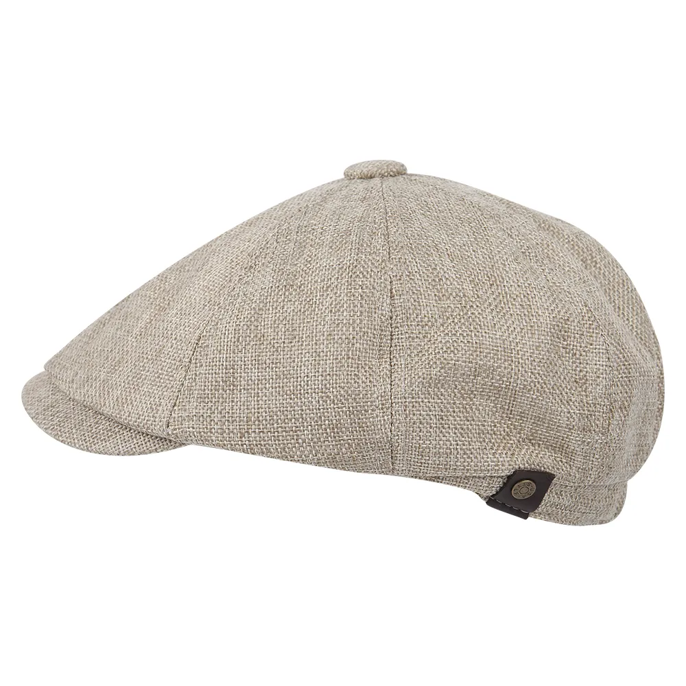 Lipodo Herringbone Newsboy Cap Blue, One Size, Women Cotton