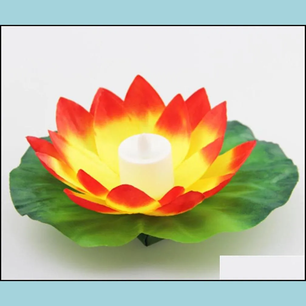 Festive Diameter 18 cm LED Lotus Lamp in Colorful Changed Floating Water Pool Wishing Light Lamps Lanterns for Party Decoration