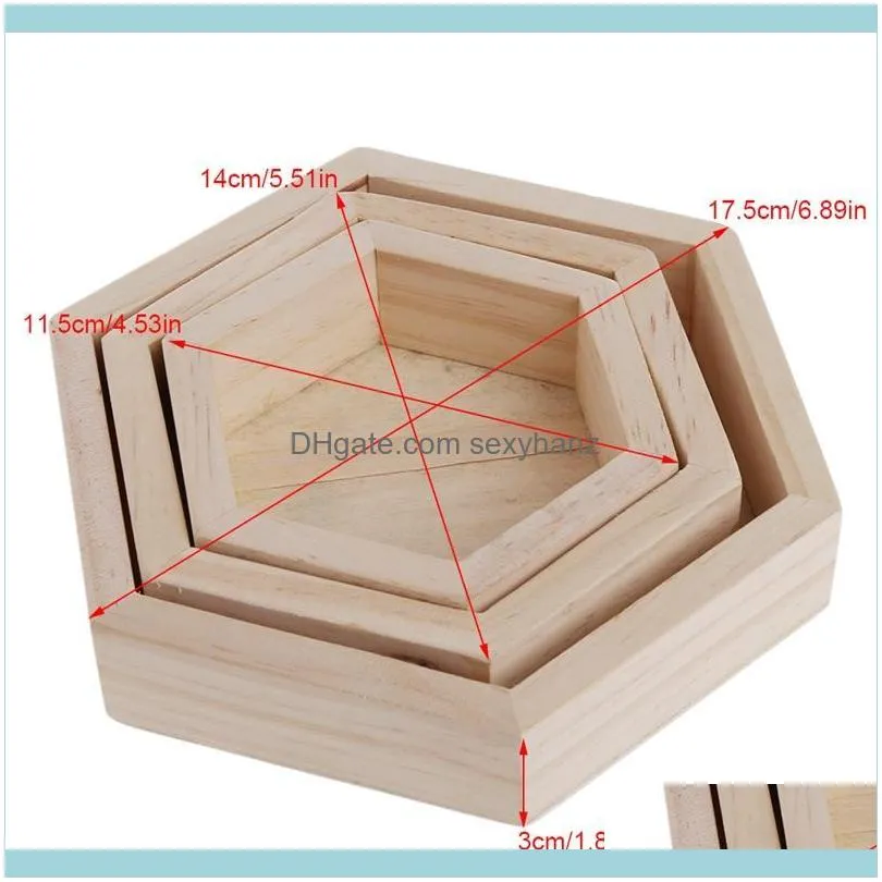 Wooden Necklace Jewelry Display Tray Case Holder Rack Hexagon Storage Box Pouches, Bags