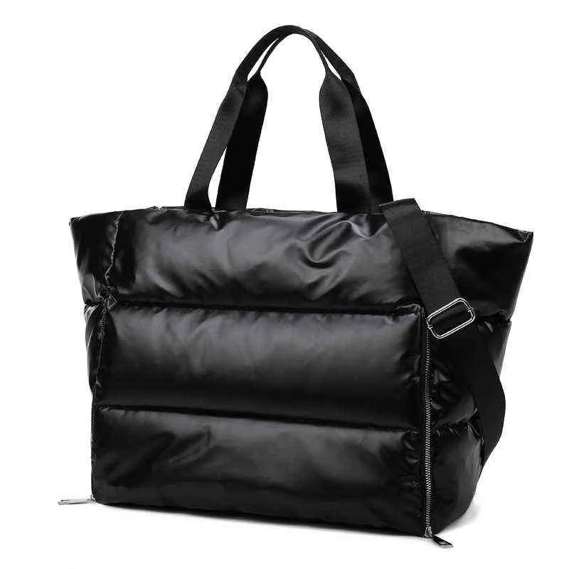 Large Winter Tote Bag: Waterproof Nylon Shoulder Bag for