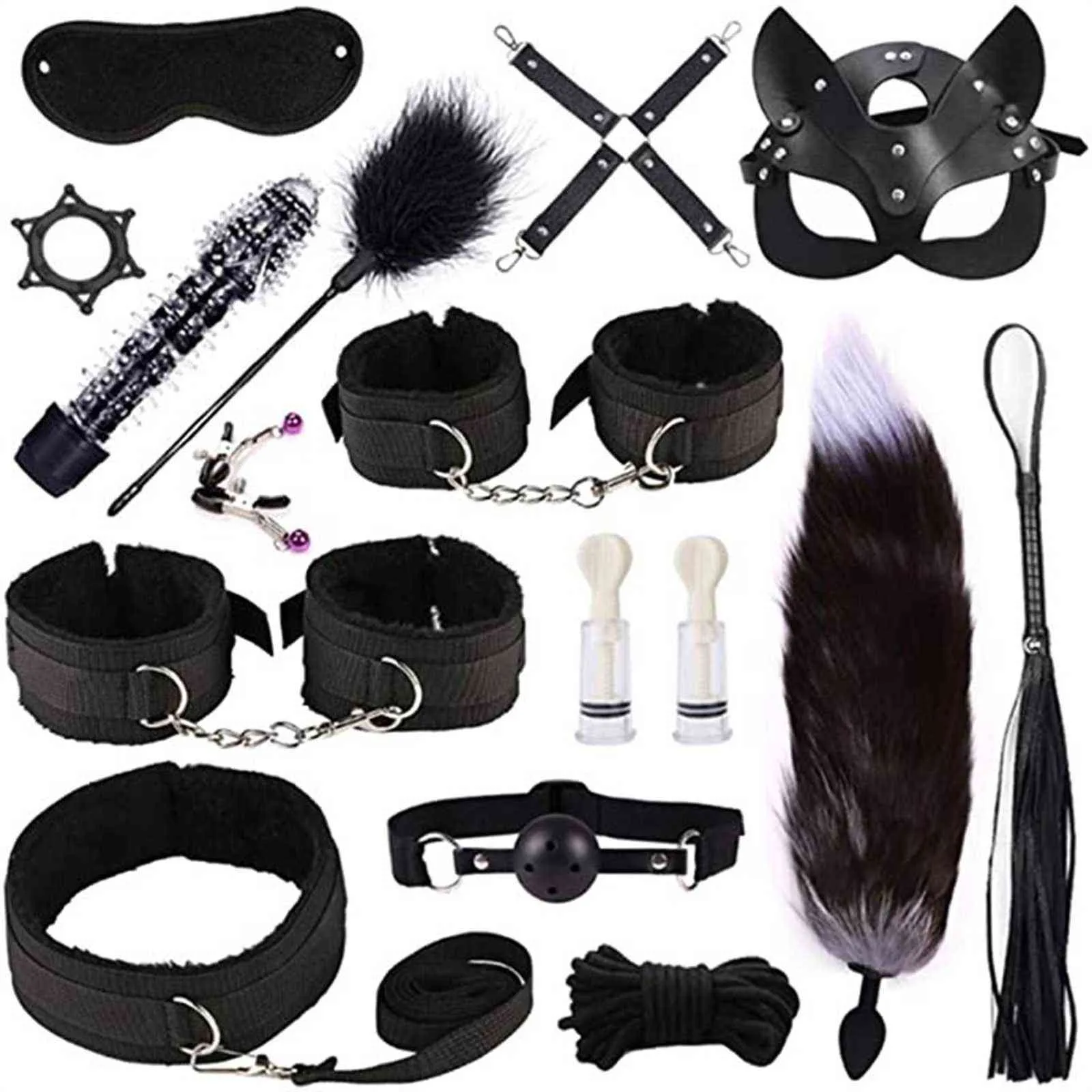 NXY SM Boodage SM Sex Toys Voor Vrouwen Stellen Bondage Gear Set Handboeien игры Zweep GAG BDSM Kits Yshop Erotische Accessoires 1126