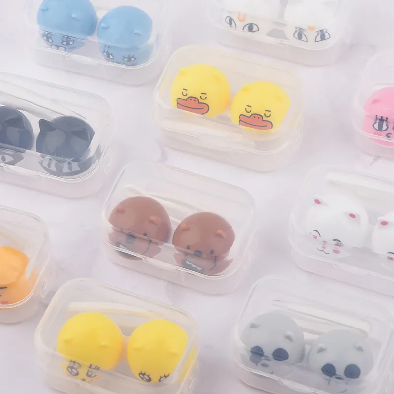 Animal Contact Lens Case animal Lenses Box Color Cute Contact lens case Cartoon Glasses free DHL