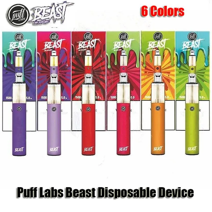 Puff Labs Beast Bar Einweggerät Pod Kit 1500 Puffs Vorgefüllt 5ML Kartuschen 1000mAh Batterie Vape Pen vs plus Xtra Bang XXLA08