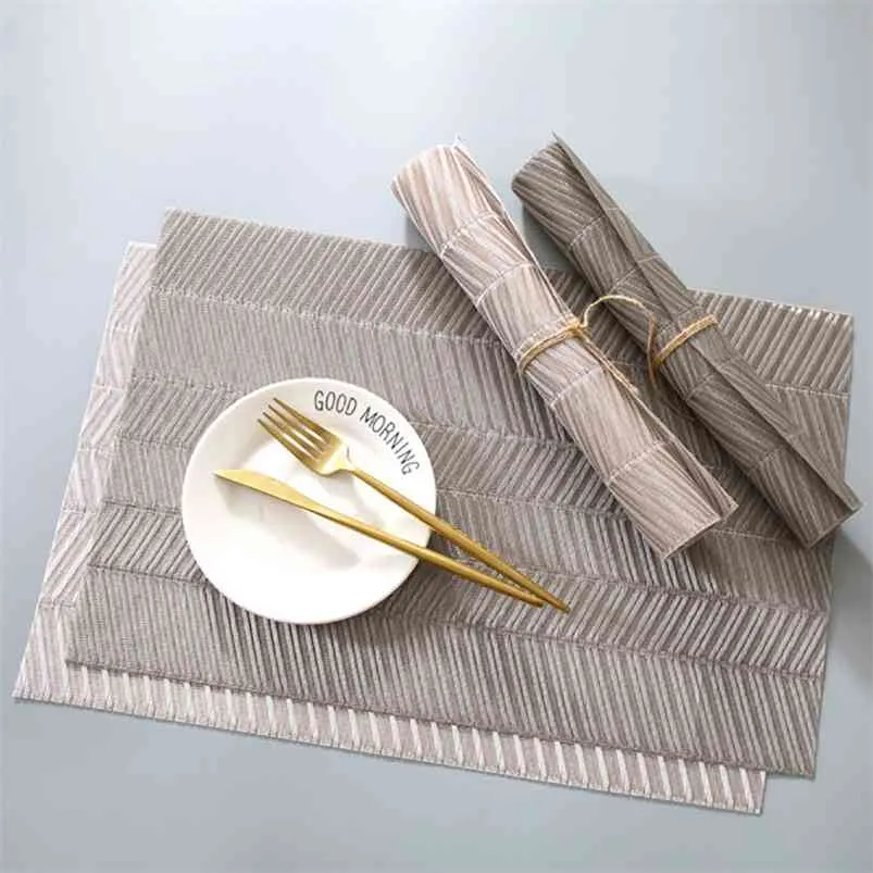 4st / set modern stil porslin paddlar resistenta bord dekorativa mattor pvc slip-resistent pad skål placering värme fläck 210423