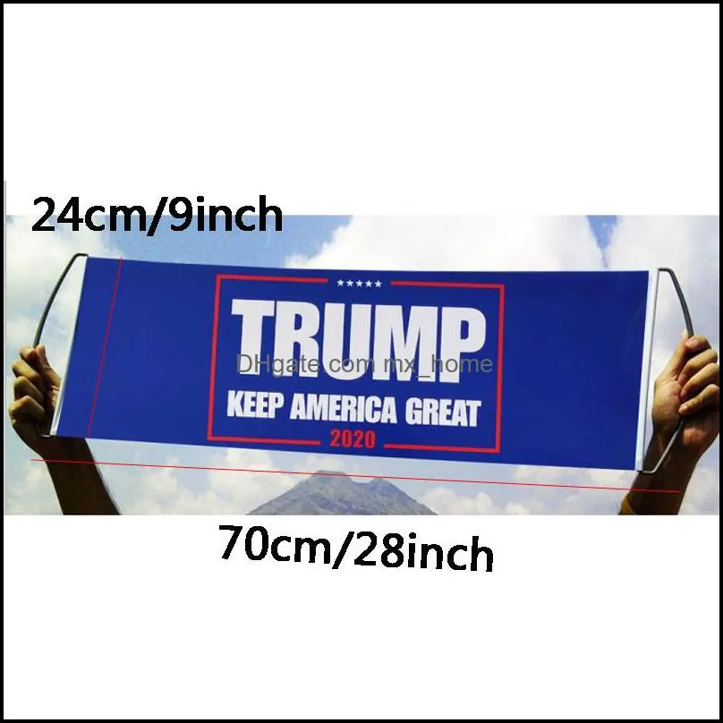 Donald Trump Flag Hand Held Trump Flag Bumper 24X70CM Keep America Great Flag Banner Trump 2020 President Election Flags VT0634