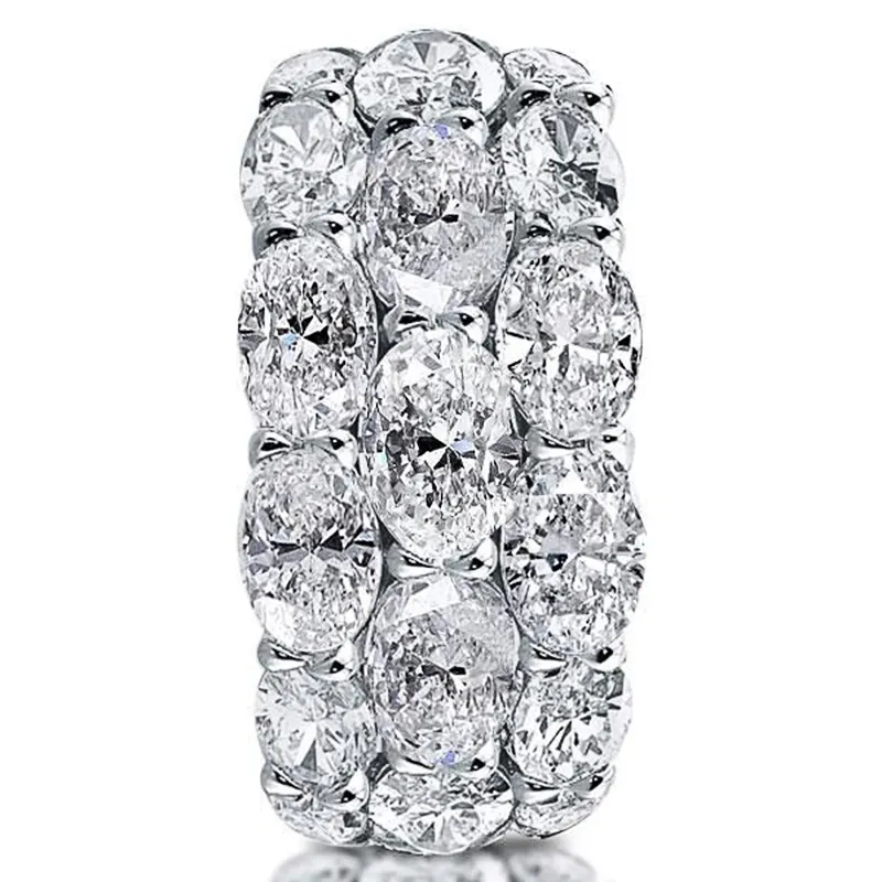 Neue Bling Bling Damen-Eheringe mit ovalem Zirkonia-Kristall, glänzendes Zubehör für Party-Schmuck, Statement-Ring