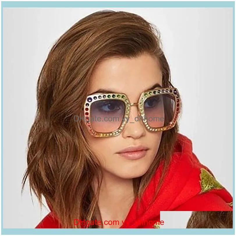 Diamond square sunglasses new trendy fashion luxury retro classic designer stylish sunglasses for women girls ladies polarized