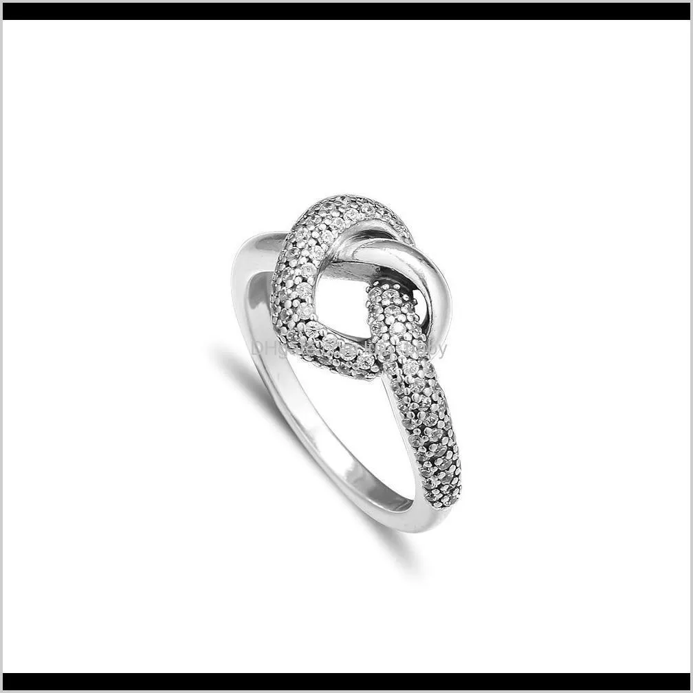 2019 spring 925 sterling silver knotted heart rings original fashion engagement wedding pandora rings diy charms jewelry for women