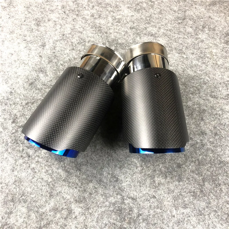 Car Rear Exhaust Pipe Universal 63-101MM Stainless Steel Exhaust Pipe Straight Gloss Carbon Fiber Exhaust Pipe For Car - View #12