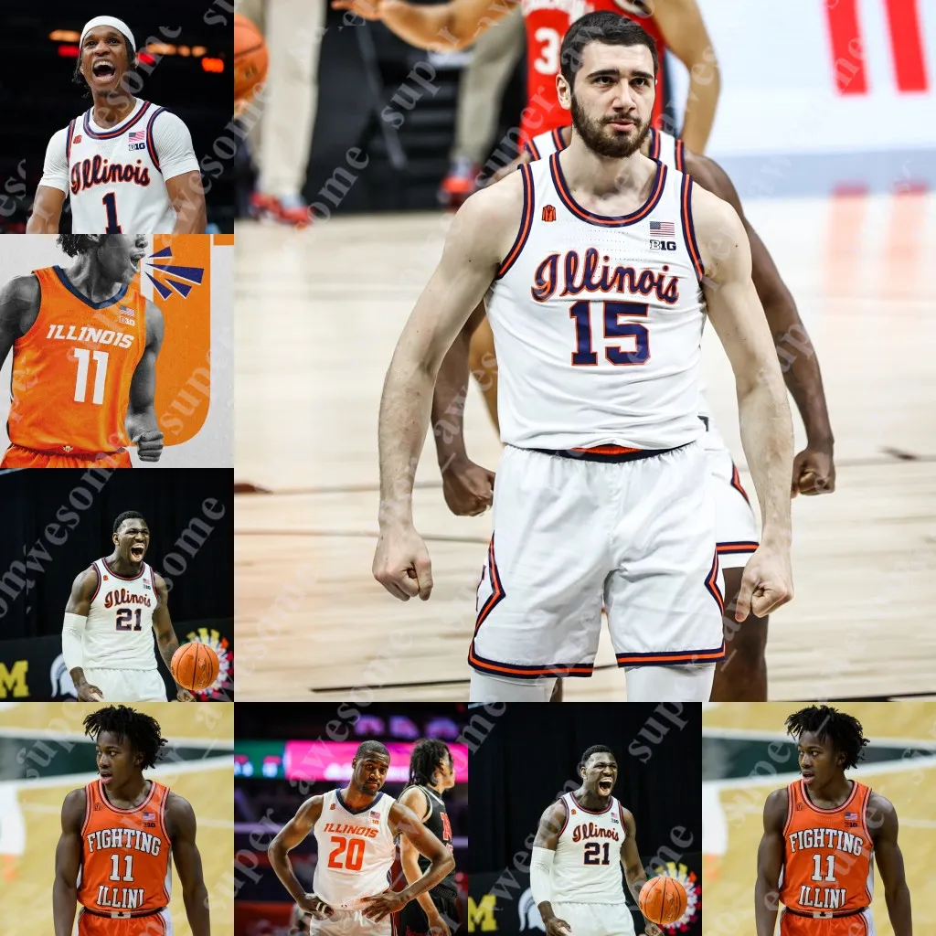 Illinois che combatte la maglia da basket Illini Terrence Shannon Jr Dain Dainja Coleman Hawkins Sencire Harris Jayden Epps Skyy Clark Matthew Mayer Ayo Dosunmu