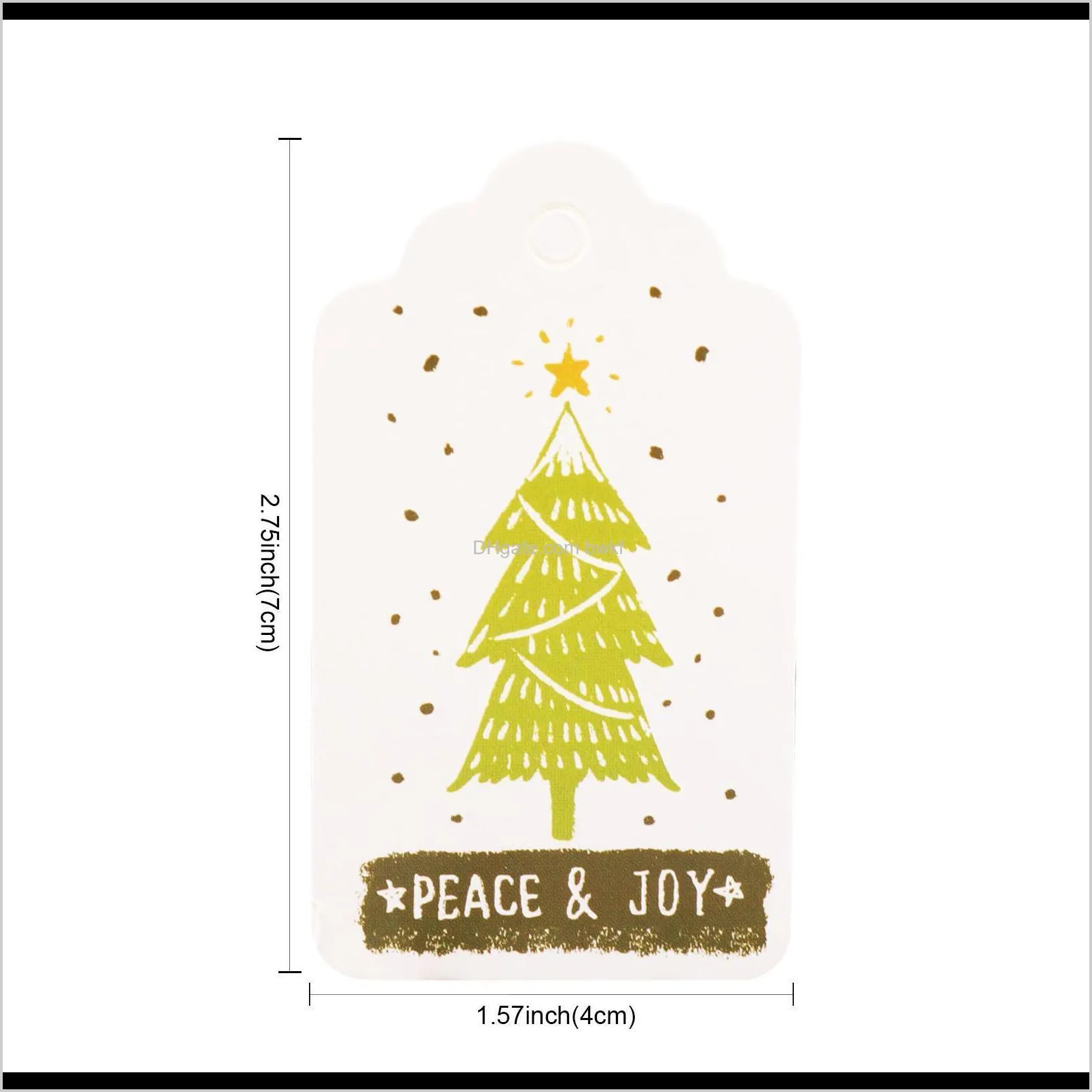 50pcs/lot merry christmas diy unique gift tags joy to world tag small card optional string diy craft label party decor