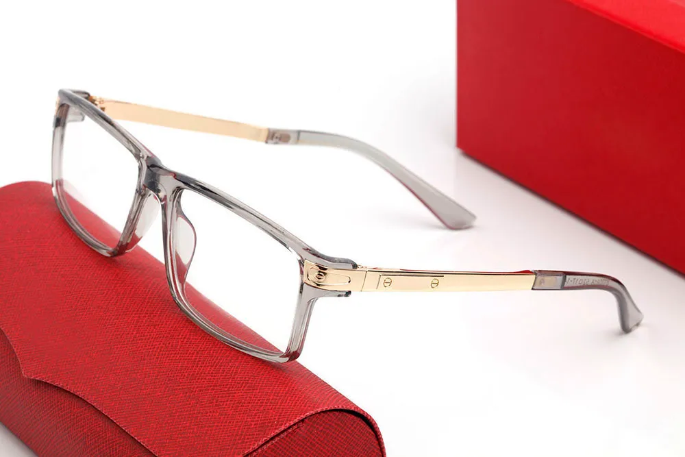 Klasyczny Santos Mężczyzn Kobiety okulary przeciwsłoneczne kwadratowa rama przezroczystą soczewkę optyczną okulary lconowe logo logo antypoślizgowe okładka stopy319c