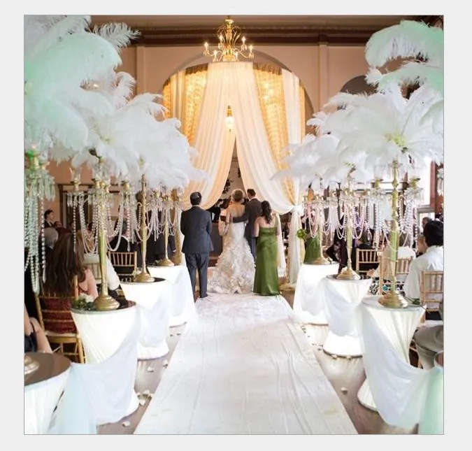 2021 100pc 6-20 pouces (15-50cm) panaches de plumes d'autruche blanches pour la pièce maîtresse de mariage décor d'événement de fête de mariage décoration festive