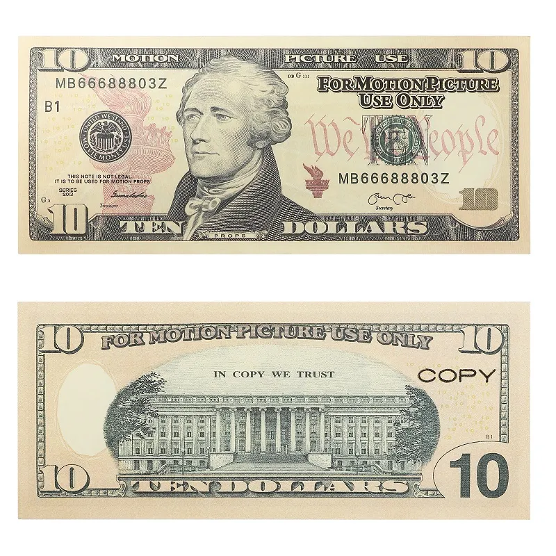 Grappig speelgoedgeld Movie Copy Prop Banknote 10 Dollar Valuta Party Fake Notes Children cadeau 50 dollar ticket voor films adverteren P244HGOSW