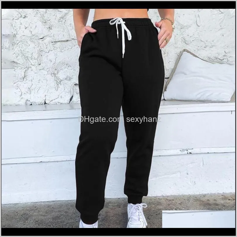2021 stacked sweatpants joggers women high waist flare pants plus size fitness pantalon solid active wear streetwear1