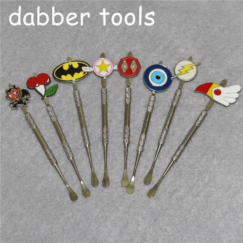 Wachs-Dabber-Werkzeuge mit Design-Aufklebern, Raucherzubehör, silbernes Craving-Dab-Werkzeug, 120 mm, für Ölglas-Aschefänger, DHL