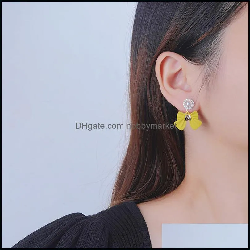 Stud Earrings Jewelry Woman Fashion Temperament Simplicity Atmosphere Pearl Bow Drop Delivery 2021 N6Pez