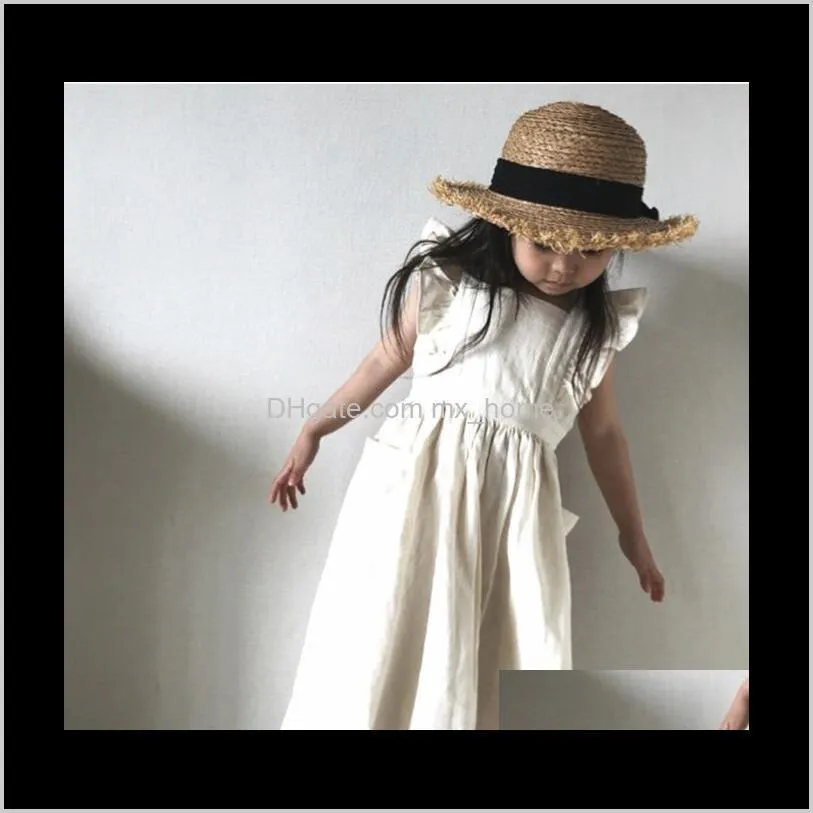 2021 new spring summer kids clothing sweet cute toddler girl princess linen es japan casual fashion clothes bqu0