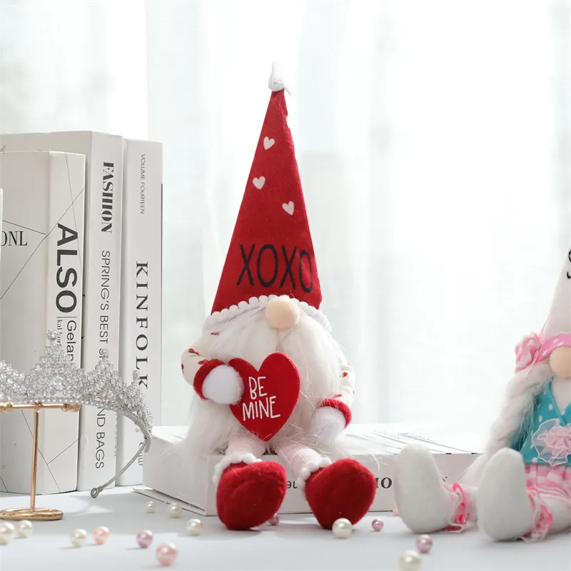 Valentines Party Gnomes Plush Decorations Handmade Swedish Tomte for Home Office Shop Tabletop Decor