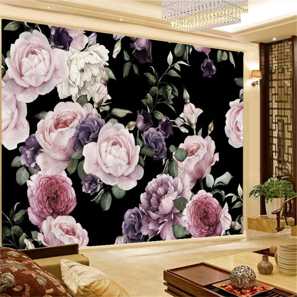 Romântico 3D Floral Papel de Parede Flor Mural Modern Home Decor Pintura Papéis de Parede Papers